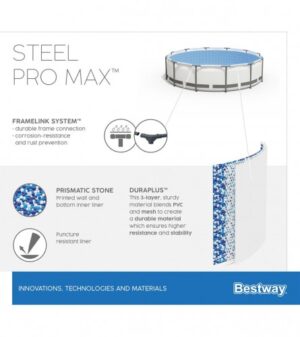 Bazen Steel Pro Max sa čeličnom konstrukcijom 3.66mx76cm sa filter pumpom 56416 BESTWAY