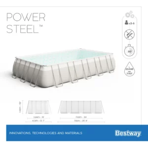 Bazen Power Steel™ 7.32mx3.66mx1.32m sa pumpom 56474 BESTWAY