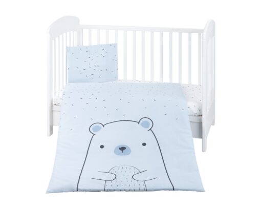 KIKKA BOO SET POSTELJINA BEAR WITH ME BLUE