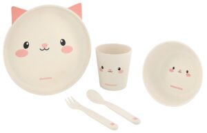 KIKKA BOO SET ZA JELO BAMBUS CAT PINK