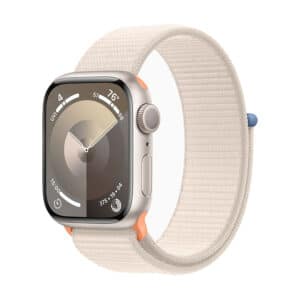 Apple Watch 9 GPS 41mm Starlight Aluminium Case with Textile – Sport Loop - Starlight