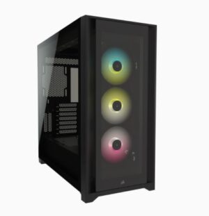 CORSAIR iCUE 5000X RGBTempered Glass MidTower ATX PC Smart Case Black